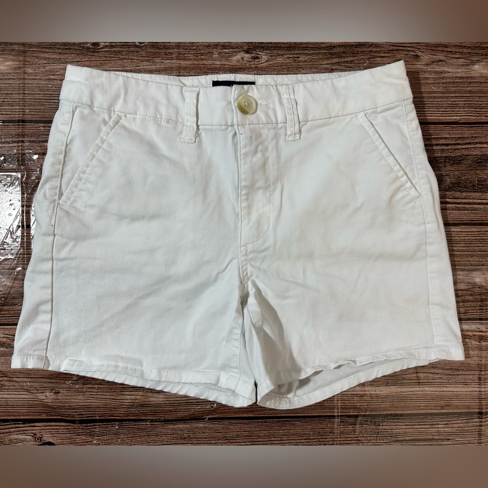 American Eagle Women’s 4 High Rise Shortie White Stretch | SKU 0706